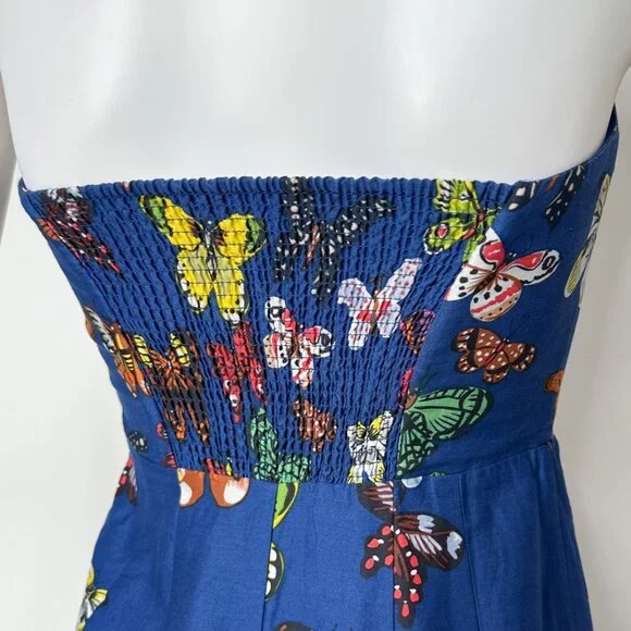 Anthropologie Nathalie Lete Paris Strapless Butterfly A-Line Mini Dress Size 0 - Picture 10 of 15